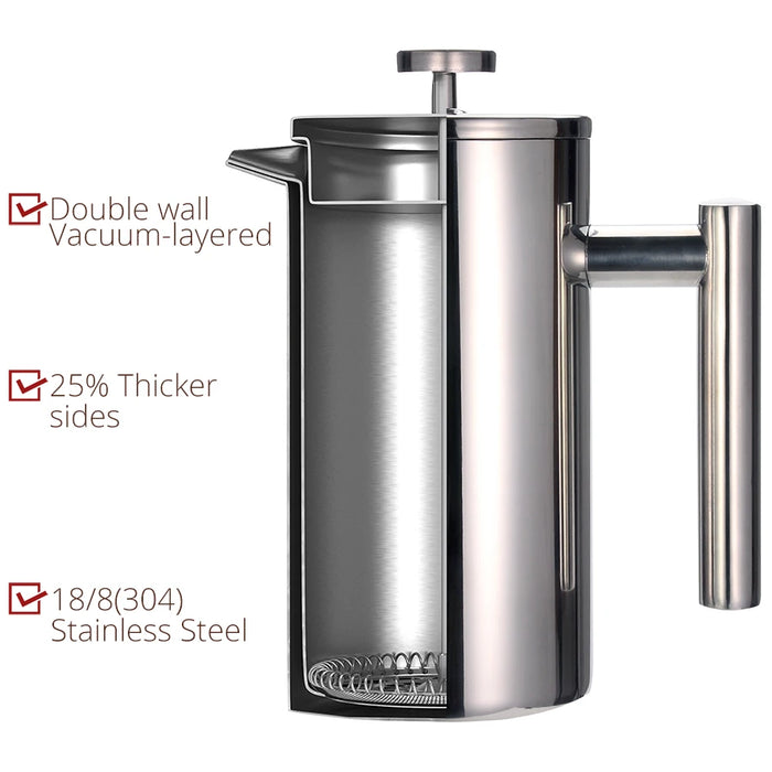 Premium Double Wall Stainless Steel French Press