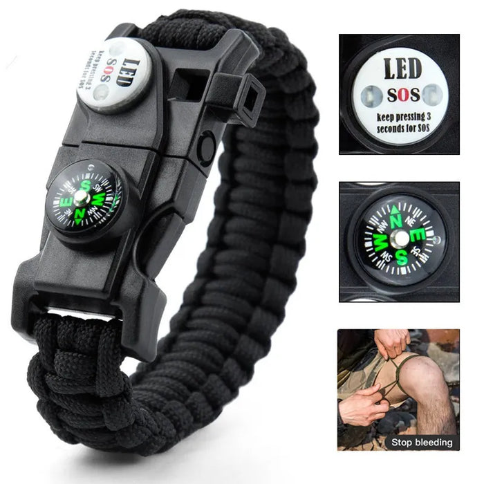 Outdoor SOS LED Light Survival Bracelet