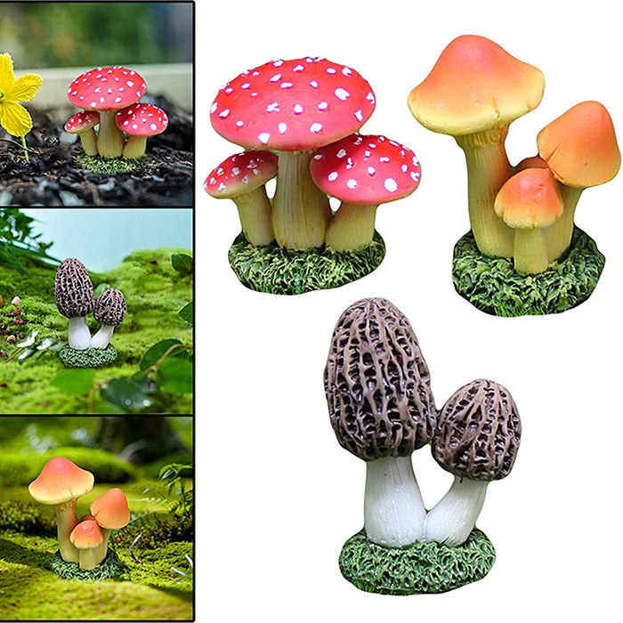 Mini Resin Mushroom Figurine