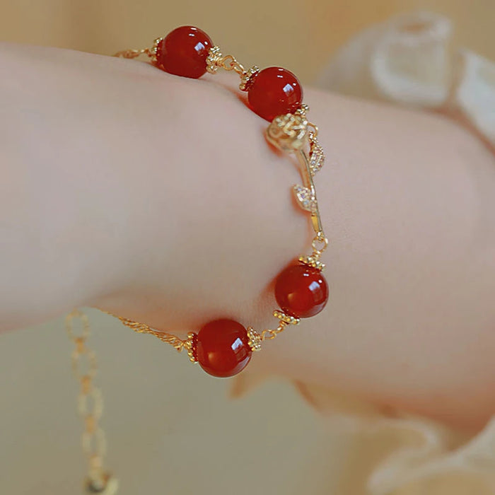 Korean Style Rose Charm Bracelet