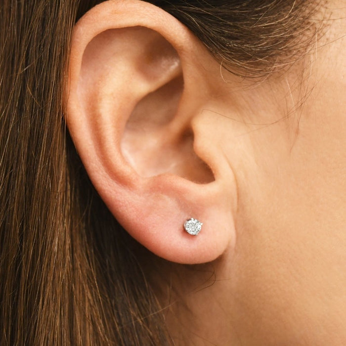 1/3 Ctw 14K White Gold Diamond Stud Earrings
