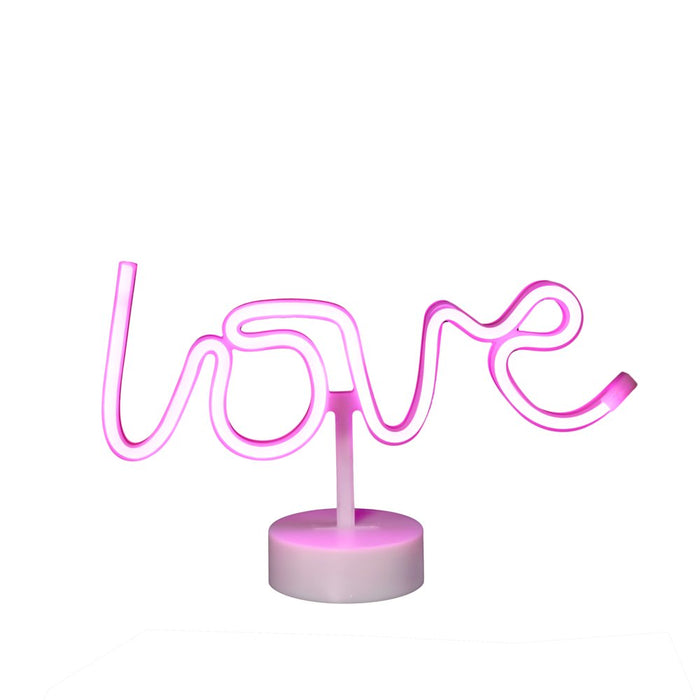 Ez-Illuminations Indoor Battery Operated Pink LED Neon-Style Love Light, with Built-In Timer