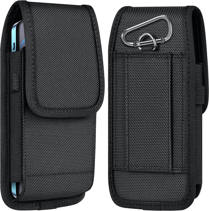 Cell Phone Pouch Nylon Belt Holster Case Compatible with Iphone 14 13 12 11 Pro Max, XS Max, Samsung Galaxy S21 FE S20+ S22 Ultra A12 A13 A53 A32 A52 A22 A42, X-Large