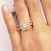 1.25 Ct - Square Moissanite - Double Halo - Twisted Band - Vintage Inspired - Pave - Wedding Ring Set in 18K Yellow Gold over Silver