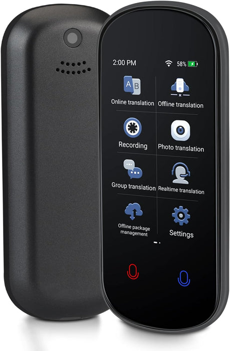 Language Translator Device, Two Way Real-Time Voice Translation, Support 138 Languages, Accurate Offline&Recording&Photo Instant Translation with 3” HD Inch Touch Screen for Travel Business