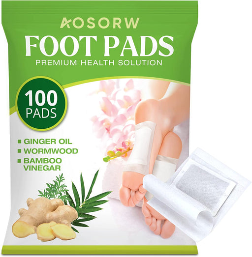 100 Pack Foot Pads, Ginger Oil Bamboo Charcoal Foot Pads, Foot Care Patch, Effective Feet Health Patches, Better Sleep Quality and Foot Pain Relief