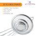 - Set of 4 Fine Mesh Stainless Steel Strainers, 3", 4", 5.5" and 8" Sizes