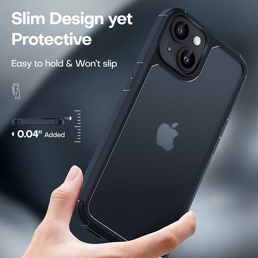 5 in 1 for Iphone 14 Case, [Not Yellowing] with 2 Tempered Glass Screen Protectors + 2 Camera Lens Protectors [Military Grade Protection] Shockproof Slim Phone Case 6.1 Inch, Matteblack