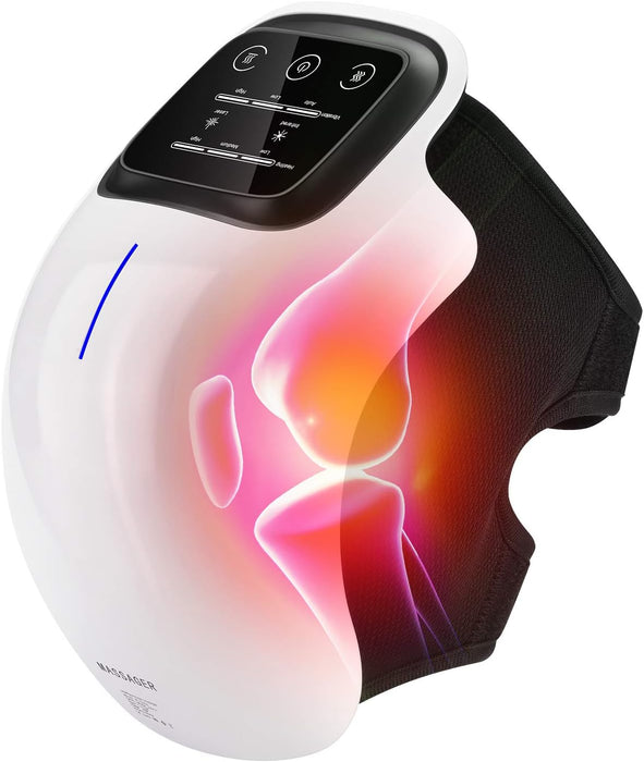 Cordless Knee Massager, FDA Registered, Infrared Heat and Vibration Knee Pain Relief for Swelling Stiff Joints, Stretched Ligament and Muscles Injuries, August 2022 Longer Knee Straps