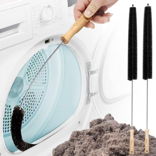 2 Pack Dryer Vent Cleaner Kit Clothes Dryer Lint Brush Vent Trap Cleaner Home Essentials Long Flexible Refrigerator Coil Brush Vacuum Brush
