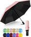 Compact Travel Umbrella for Rain - Windproof Automatic Umbrellas, UV Umbrella for Sun Protection with Black Anti-UV Coat