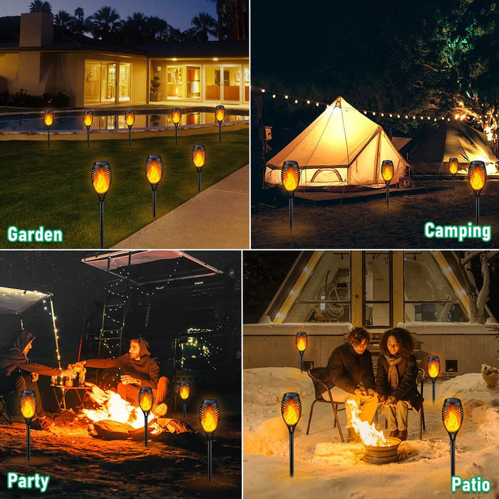 Solar Torch Light with Flickering Flame for Halloween Decorations