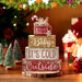 4 Pcs Christmas Table Decorations Indoor, Hot Cocoa Wood Block Sign