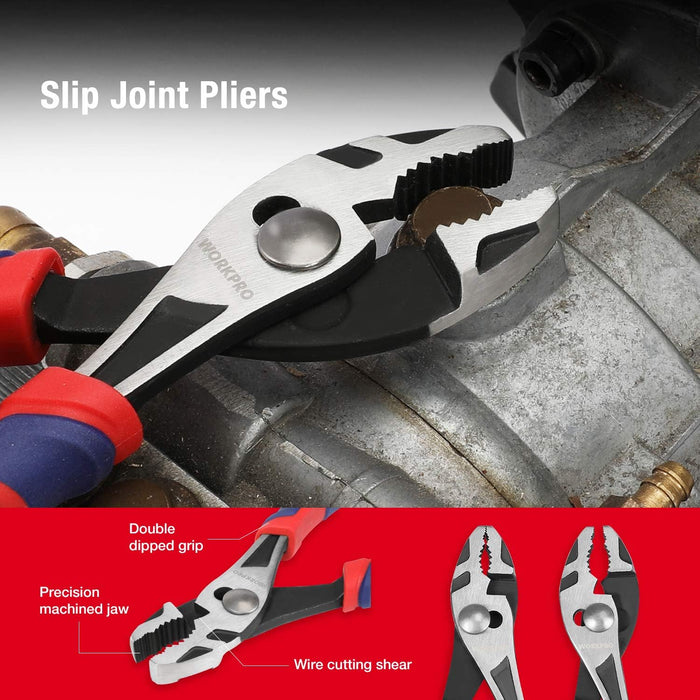 Pliers Set, 5-Piece Premium Cr-V Pliers Kit with Storage Pouch