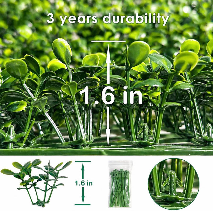 Artificial Grass Wall Panel,10"x 10"(12Pcs) Boxwood Faux Green Wall Panels for Interior Wall, Backdrop Wall,Garden Wall 