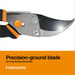Fiskars Bypass Pruning Shears, 5/8" Cut Capacity Garden Clippers