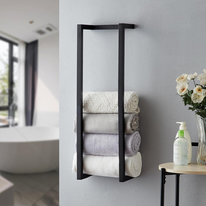 Towel Rack for Rolled Towels, Towel Rack for Bathroom,Wall Mounted Metal Bathroom Organizer, Bath Towel Holder Wall for 
