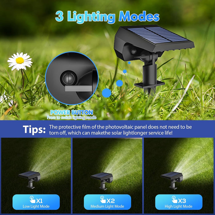 Solar Lights Outdoor Waterproof - 6 Pack (Cool White)