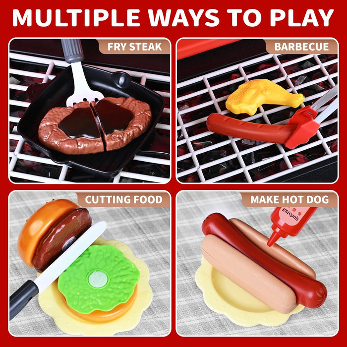 Kids Play Kitchen Toys, Kids BBQ Grill Playset, Play Grill Toys