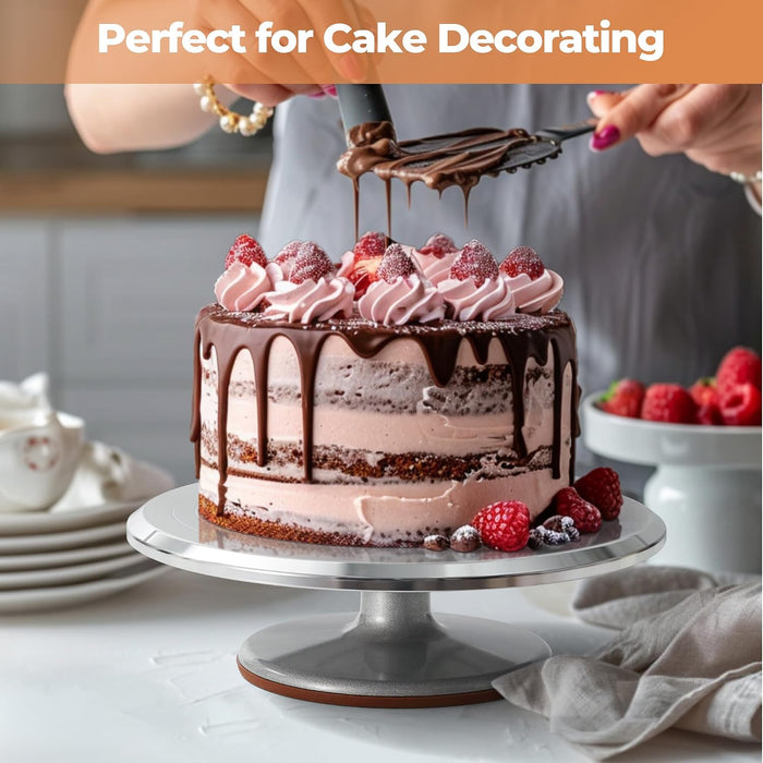 12" Aluminum Cake Turntable Set, Rotating Cake Stand for Decorating