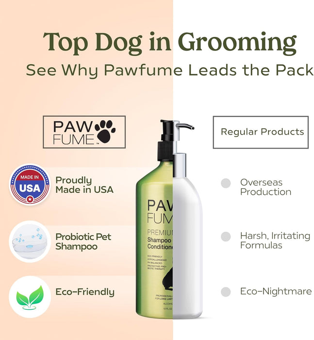 PAWFUME Deshedding Dog Shampoo and Conditioner, Show Dog, 1-Pack