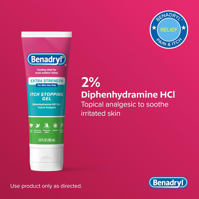 Itch Relief Gel Extra Strength, 2% Diphenhydramine HCl, 3.5 fl. Oz
