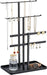 Black Jewelry Organizer: 14.5" Sturdy Stand for 80 Pcs Jewelry