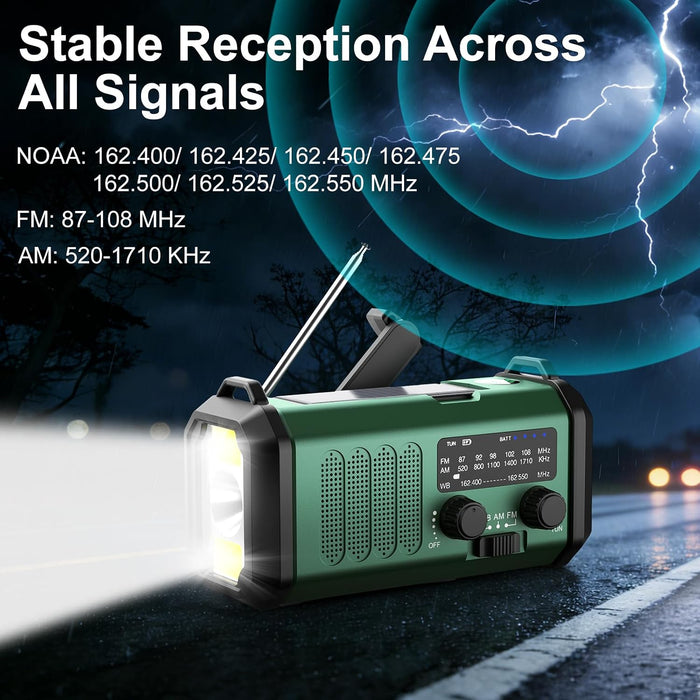 Hand Crank Emergency Radio, NOAA Weather Radio AM/FM,10000mAh