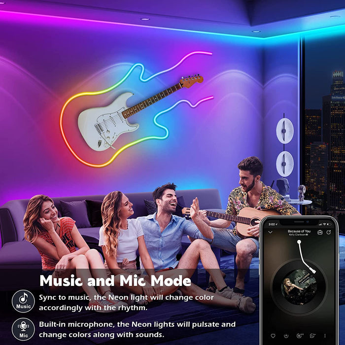 20Ft Neon Rope Lights,Flexible Led Rope Lights Control with App/Remote,Multiple Modes Music Sync Gaming RGB Led Neon Lig