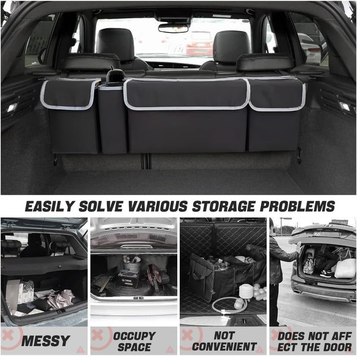 Car Trunk Organizer, Hanging Backseat Storage Bag, Black