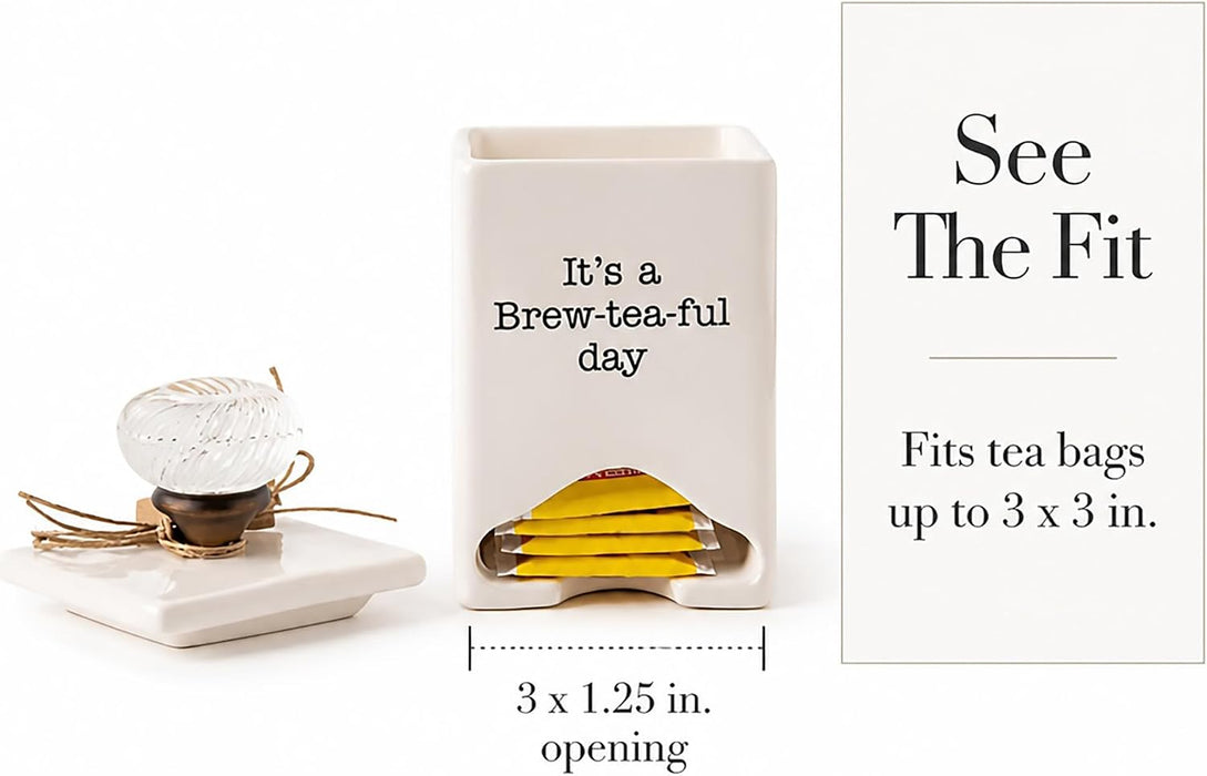FBA Ceramic Tea Bag Caddy, White