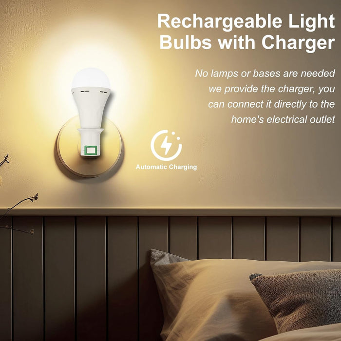 6 Pack Rechargeable Emergency Light Bulbs Battery Operated Bulb