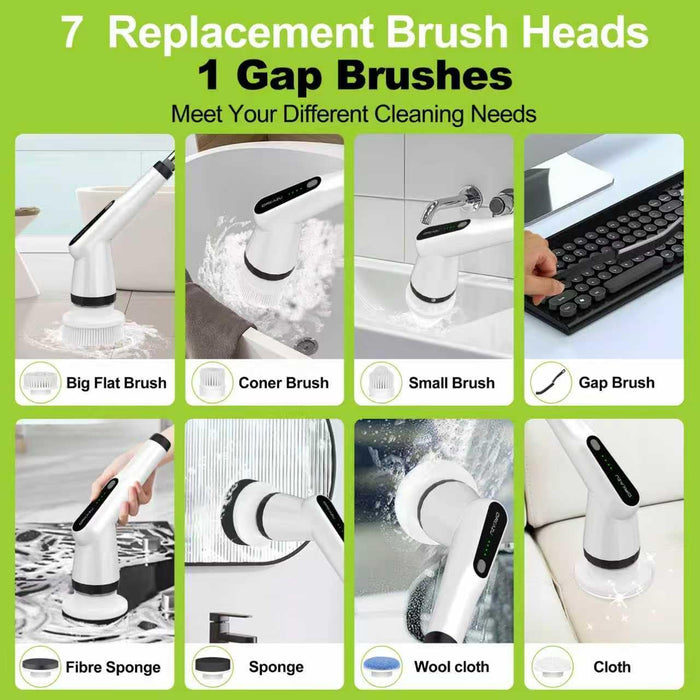 Electric Spin Scrubber, Cordless Shower Scrubber for Bathroom