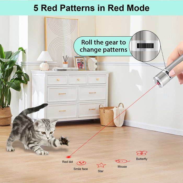 Cat Toys, Rechargeable, 3 Light Modes & 5 Fun Patterns