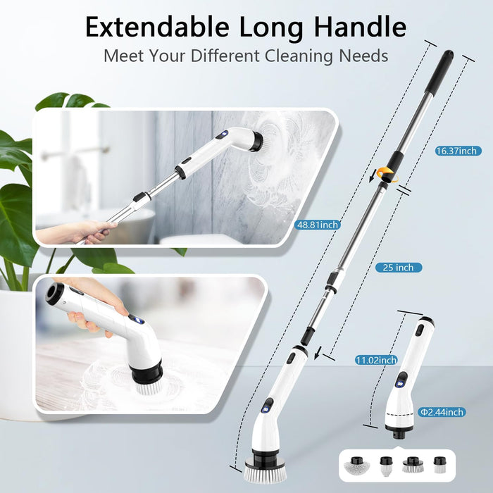Electric Spin Scrubber, Cordless Cleaning Brush for Bathroom,Home