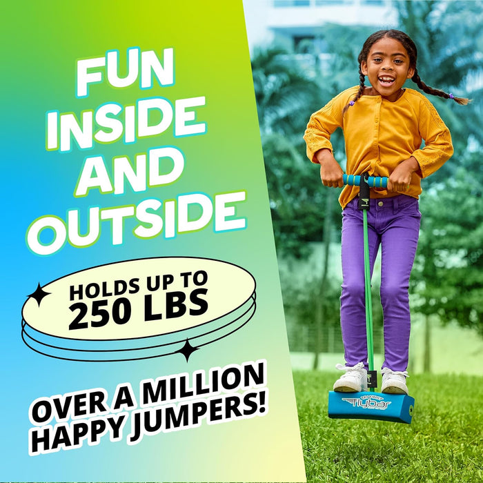 My First Foam Pogo Jumper for Kids Fun and Safe Pogo Stick, Durable Foam and Bungee Jumper for Ages 3 and up Toddler Toys, Supports up to 250lbs (Blue)