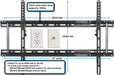 Tilt TV Mount fits 32-86 Inch TVs up to 165lbs Max VESA 600x400mm, with 10ft HDMI Cable, Universal Flat Wall Mount Bracket, fits 16-24" Studs, Ultra Low 1.3" Profile Adjusts to 15 Degree Tilt
