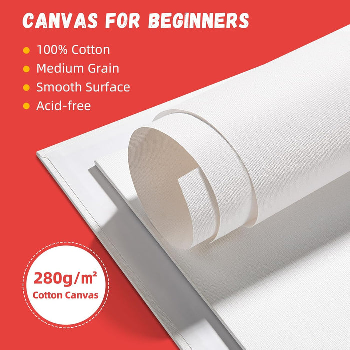 12 Pack 8x10 Canvas Boards for Painting,Art Painting Supplies