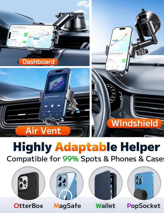 Dash Mounted Holders Phone Holders for Your Car Phone Mount for Car Windshield Dashboard Air Vent Universal Desk Mounts 