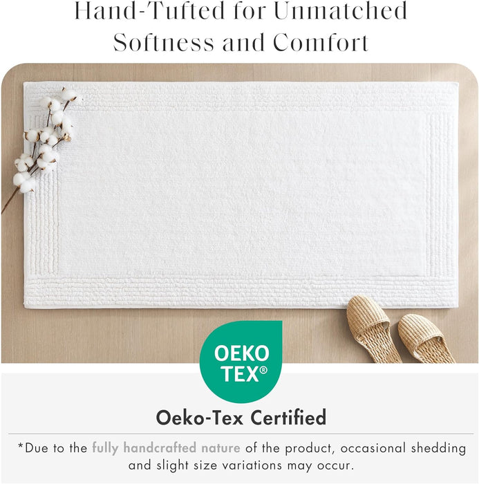 Splendor Reversible 100% Cotton Bath Rug, 21 x 34, White