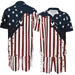 Men'S Fashion 2-Piece Matching Shortsleeve Collared Neck Tropical Set - Casual Stylish Flag Pattern Shirt & Bottoms, Loose Fit, plus Size Hawaiian Patriotic Streetwear for 4Th of July