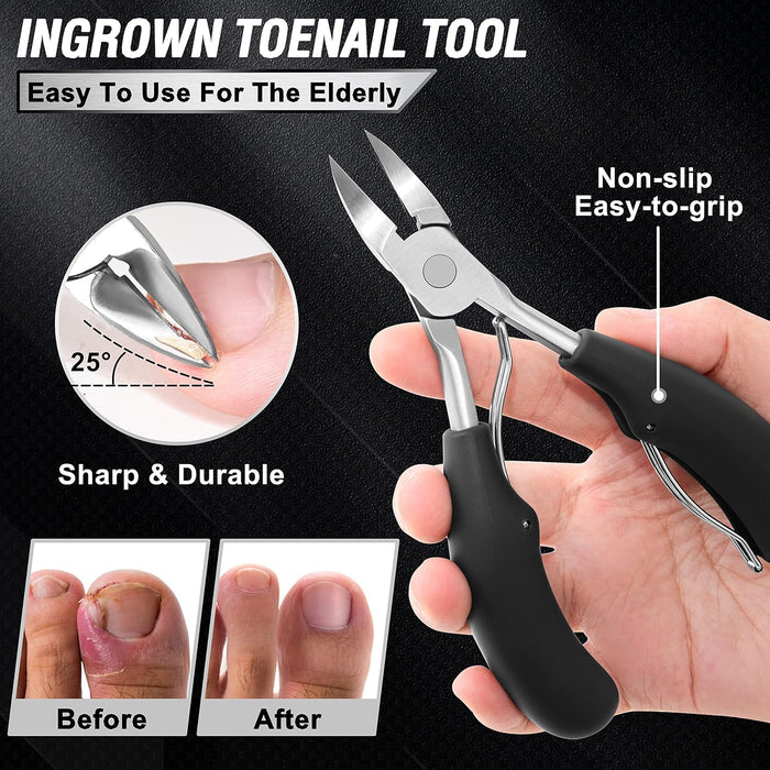 Toenail Clippers for Seniors Thick Toenails, Heavy Duty Toe Nail Clippers Adult Thick Nails Long Handle, Large Toenail C