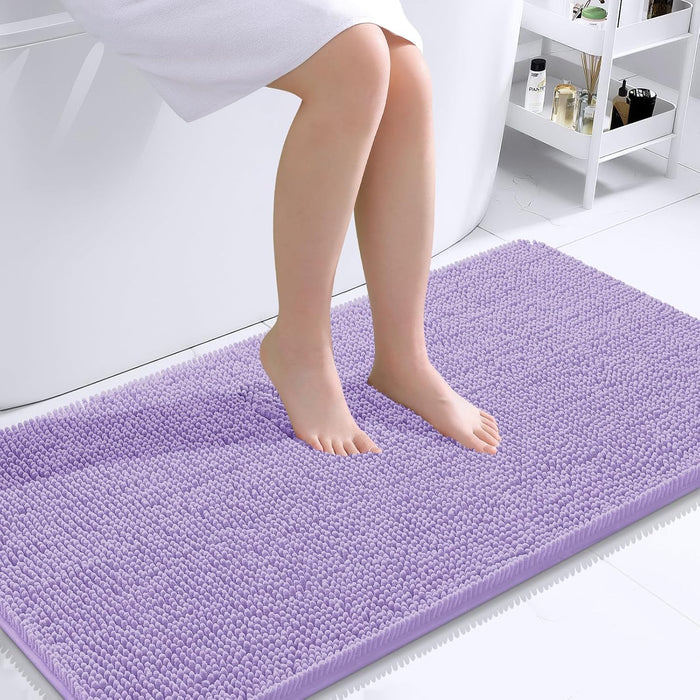 Bathroom Rugs 30X20, Extra Soft Absorbent Chenille Bath Rugs, Rubber Backing Quick Dry, Machine Washable Bath Mats for Bathroom Floor, Tub and Shower, Home Decor Accessories, Grey