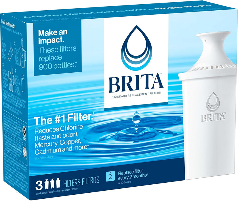 Original Replacement Water Filter, Pitchers and Dispensers, 3 Pack