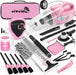 Pink Car Cleaning Kit, 25Pcs Detailing Kit Interior with 4-in-1 Power Handheld Vacuum Cleaner, Detailing Brush Set, 2-in