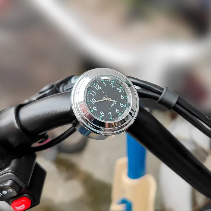 Aluminum Luminous Quartz Watch 22-25Mm Motorcycle Scooter Bicycle Handlebar Mount Clock Time Display Clock Moto Accessories