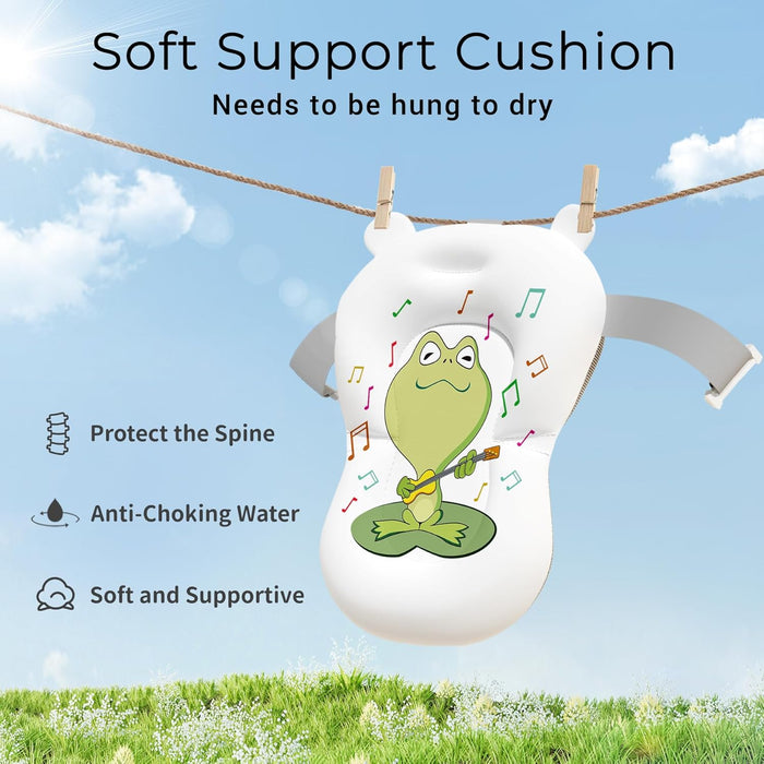 Baby Bathtub, Collapsible Newborn Bathtub for Infant to Toddler with Soft Cushion and Thermometer,Portable Travel Newborn Tub with No-Slip Feet, Baby Shower Gifts, 0-12 Months Baby Bath, Grey