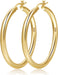 4mm Thick Gold Chunky Earrings Steling Silver Post Hoops Earrings For Women Hollow Tube Hoops Earrings Thick Gold Hoop Earrings Hypoallergenic Lightweight Gold Hoop Large Earrings 20/30/40/50/60MM