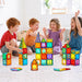 100 PCS Magnetic Tiles with 2 Cars, Magnet Stacking Blocks Kids