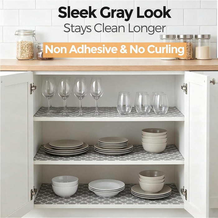 Shelf and Cabinet Liner, Easy Cut Protective (Gray, 12 in x 10 ft)